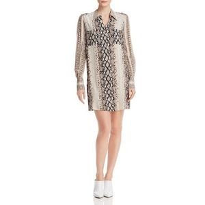 Joie Womens Talma Snakeskin Print Popover Shift Shirt Dress Size M Long Sleeve